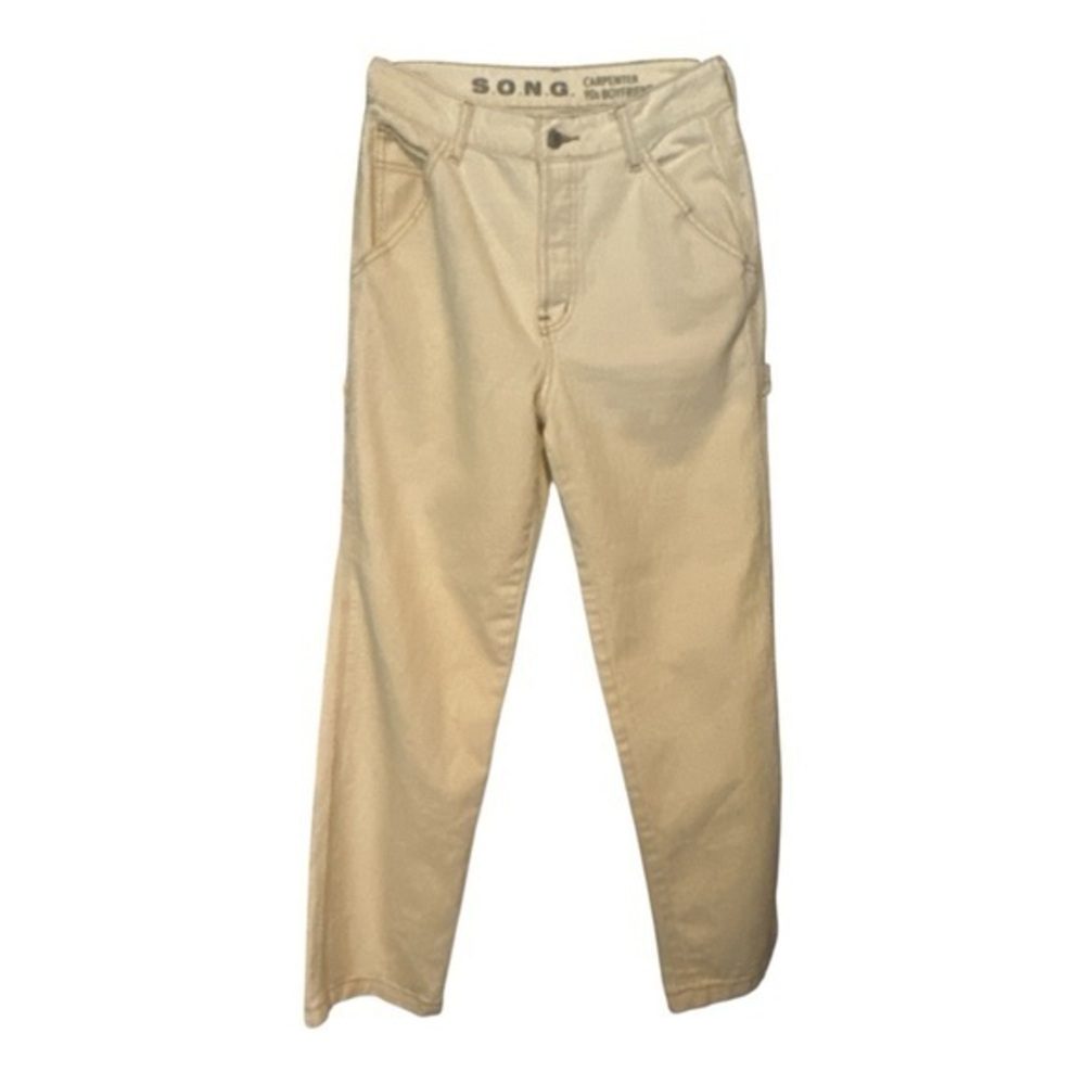Tan Cotton Twill Chinos with Straight-Leg Design